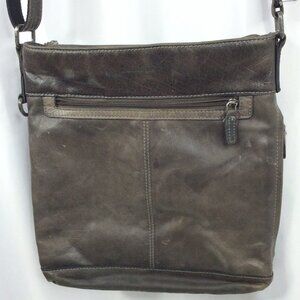 Jack Georges Voyager Olive Brown Leather Crossbody Shoulder Bag